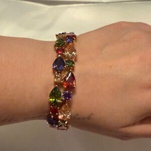 Multicolor Gold Plated/CZ Bracelet